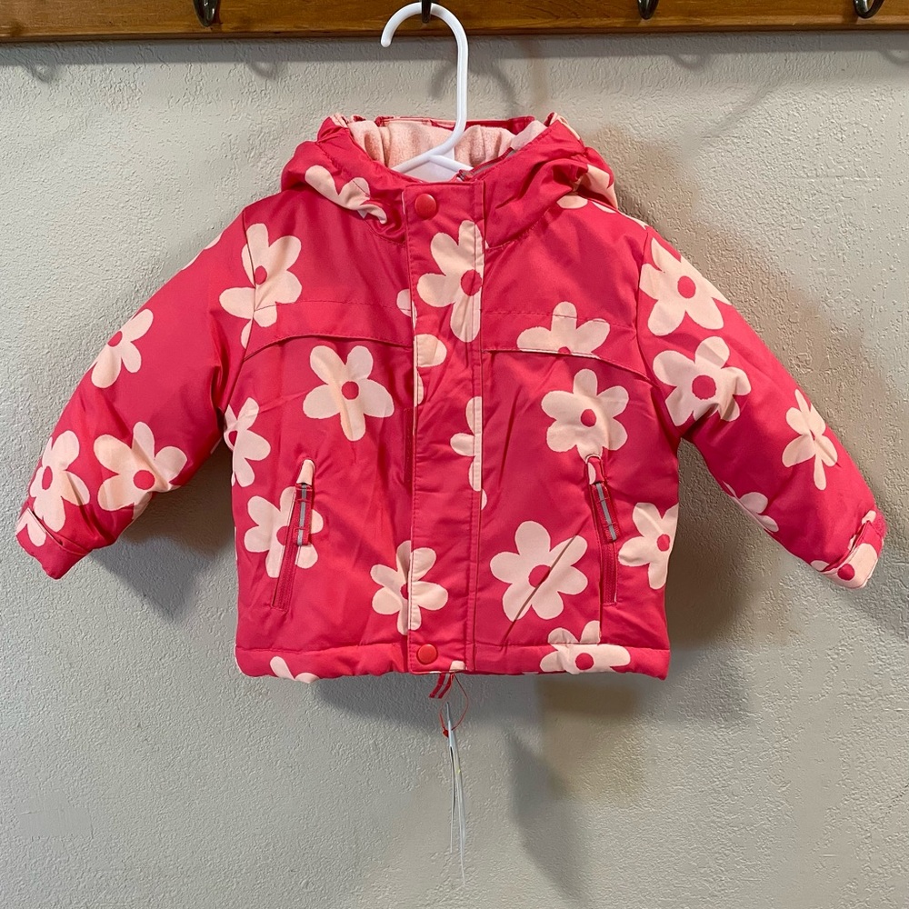 NWT Cat & Jack Pink Floral Multilayer Hooded Jacket